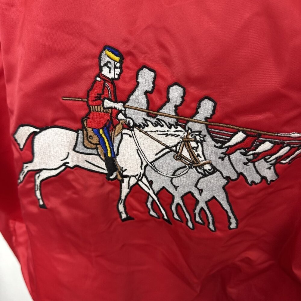 Vintage NWMP Commemorative Association Apollo Satin Jacket Red L Canada Mountie - Picture 2 of 6